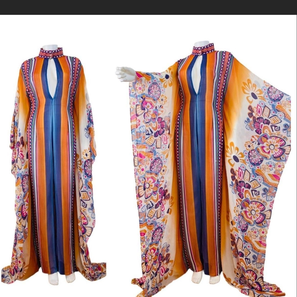 (SOLD) Colorful Striped Kaftan Dress